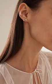 [White/Space] Andromeda 14K Yellow Gold Diamond Earrings