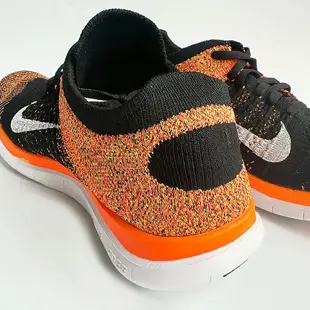 美國百分百【Nike】Free 4.0 Flyknit 耐吉 鞋子 慢跑鞋 運動鞋 球鞋 編織 螢光橘黑 男 G030