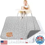 Splat Mat for Under High Chair Mat 2 Pack, Anti Slip Bottom Splat Splash Mess