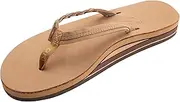 [Rainbow Sandals] Women’s Double Layer Flirty Braidy Premier Leather w/Single Braided Strap
