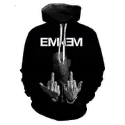 Eminem Printed Hoodie Rap Men Women Hoodie Warm Shirt Top Black L