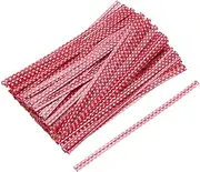 uxcell 300Pcs Foil Twist Ties 3.9" Bread Ties Metallic Plastic Closure Tie for Tying Bread, Candy, Cookies, Gift Bags Arts Crafts Ties Red White Dots
