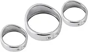Motorcycle Ring Auxiliary Fog Light Ring Fit for Harley Fit for Touring Fit for Road King Dyna Softail(Chrome Set)