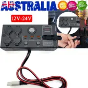 Mini 12V Power Box y W/2*Ander-son, 3*USB, 3*USB-C, and 4*Cig Socket/LCD Display