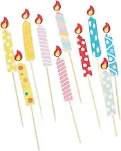 50Pcs Candle Shaped Cake Decoration Pattern Birthday Cake Decor for Parties Reusable Material for Family Celebrations Dessert Shops