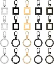 20pcs Zipper Pull Replacement, 2 Styles Zipper Pullers Detachable Zip Pull Tab Repair Metal Zipper Handle/Head Cord Extender Mend Fixer Slider for Clothing Backpack Jackets Pants Boots