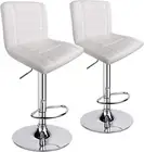 Leopard Bar Stools Set of 2, Modern Adjustable Bar Stool with Back, Straight Lin
