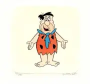 4 x FLINTSTONES "FRED, WILMA, BARNEY & BETTY" HAND PAINTED LTD ED ETCHINGS