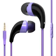 Purple Color 3.5mm Earbuds with Microphone and Playback Control Stereo Headset
