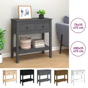 Solid Wood Pine Console Table Hallway Table 100x35x75 cm/75x35x75 cm vidaXL