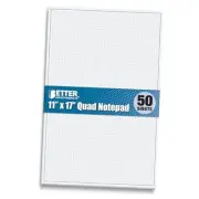 Graph Paper Pad, 17" x 11", 50 Sheets, Blue Line Border, Blueprint Paper,