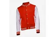 Awdis Unisex Varsity Jacket (Fire Red / White) (M)