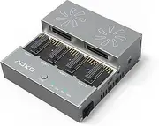 AOKO M.2 NVMe SSD Cloner Duplicator with Cooling Fan, 4-Bay Aluminum Alloy Enclosure, USB-C Interface, Supports 1-to-3 Offline Clone for 2280/2260/2242/2230/22110 NVMe SSDs