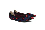 TARRAMARRA Women Foldable Pointed Toe Ballerina Flats Tania Leopard Red Blue