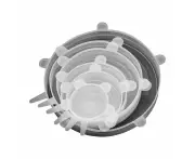 6 Pcs Reusable Silicon Stretch Bowl Lids - Clear