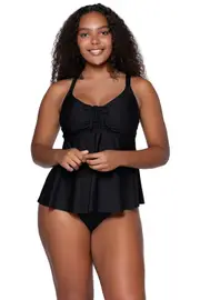 Sunsets Escape Marin Tankini in Black at Nordstrom, Size 16