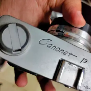底片 單眼相機 疊影 canon canonet 19 f1.9 無電池 無前蓋  送 保護鏡 背帶
