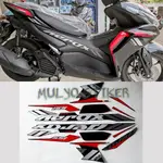 山葉 HITAM 條紋摩托車桿貼紙 YAMAHA AEROX 155 2021 2022 黑銀車身最佳品質摩托車標準