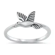 Hummingbird sterling silver toe ring