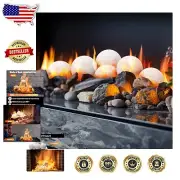 6 Pcs 5'' Ceramic Fire Pit Balls - Modern White Stones for Indoor & Outdoor Use