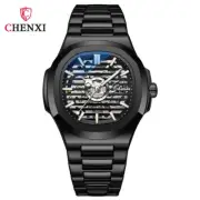 CHENXI Men Wristwatch Automatic Mechanical Watch Full Black Male Business Watch