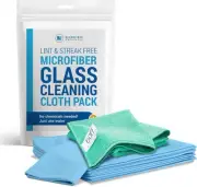 Glass Cleaning Cloths | Streak Free Windows & Mirrors | Lint Free - (8 Pack)