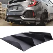 For Honda Civic Rear Diffuser Bumper 4 Fins Spoiler Splitter Lip Black 22"x 20" (for: Mitsubishi)