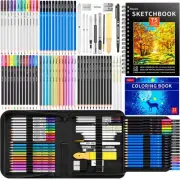 78-Pack Drawing Set Sketching Kit, Pro Art Supplies with 75 Sheets 3-Color Sk...