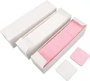 Lint Nail Wipes, Lash Extension Glue Wipes, 1000 Pcs Lint Glue Cleaning Pads, Double Sided 3 Layered, Soft Cotton, Suitable for Nail Beauty Salon (Pink White)