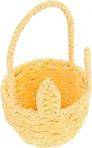 Whimsical Rabbit Ears Basket Hand-woven Paper Rope Decorative Storage Small Bunny Handle Handmade Flower Basket Home Decorative