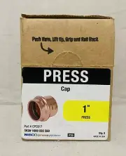 1 In. Press Copper Cap 9172750PCU BRAND NEW CPC617, 5PK