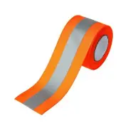 Silver Reflective Tape Chothing Safety Fabric Webbing Trim Strip Orange 2" x16ft