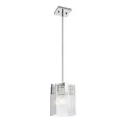 Pelion Box Ribbed Glass Metallic Chrome Pendant Light