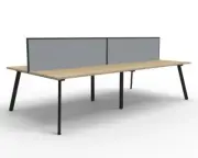 New RapidLine Eternity 4 Person Desk 3600mm (1800mm per person) Double Sided Met