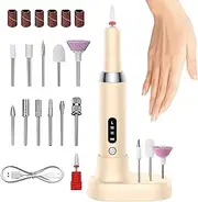 Nail Filer Electric, Cordless Nail Drill, Rechargeable Nail Drill Kit, Nail Drill Machine, Nail Grinder with Drill Bits, Home Nail Salon Drill, Nail Drill Set for Professionals, Electric Nail Filer