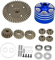 Generic Replacement Set for RC Cars Including Differential Case and Gear for 1/10 TT-02 Series, Blue