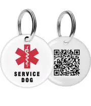 Service Dog Tags with QR Tag Code - Scan QR Send SMS Email Location