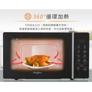 Whirlpool惠而浦 20L微電腦微波爐 WMWE200B