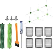 18PCS Vacuum Cleaner Replacement Parts Kit for iRobo t Roomba I7 I7+ E5 E6 I3 I8 – Includes Roller Brushes, High-Efficiency Filters, Side Brushes, Screws, and Cleaning Tools