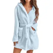 Women's Towel Robe With 2 Pockets Breathable Comfortable Rompers For Women Girl Female 2XL Sky blue