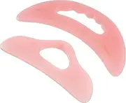 Gogogmee 2pcs Guasha Massage Scraper Tool Portable Resin Body Scraper for Neck Back Face Relief Multi-functional Massage Board for Spa and Home Use