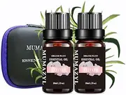 MUMAZYL 2Pack Vetiver Essential Oils Organic Olant & Natural 100% Pure Therapeutic Grade Vetiver Oil Perfect for Diffuser, Humidifier, Massage, Aromatherapy, Skin & Hair Care-2x10ml