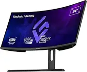ViewSonic VX3418-2KPC 34'' UltraWide 21:9 1500R Curved Gaming Monitor, UWQHD 3440x1440p, 144Hz, 1ms, HDR10, AMD FreeSync Premium, Flicker-Free, VESA, Height Tilt Ergo, HDMI, DP, Built-in Speakers