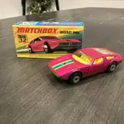 MATCHBOX SUPERFAST Maserati Bora #32 with box Green button