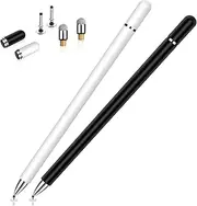 StylusHome Stylus for iPad (2 Pcs), Magnetic Disc Universal Stylus Pens Touch Screens for Apple/iPhone/Ipad pro/Mini/Air/Android/Microsoft/Surface All Capacitive Touch Screens - Black/White