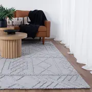 Brand Ventures Himalaya Diamond Tribal Grey Wool Rug