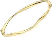 9K Yellow Gold Organic Twist Bangle 60cm