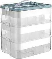 Building Blocks Storage Box - Building Blocks Container | Building Brick Storage Organizer With Compartments And Handle | Dustproof Stackable Organizer | Storage Box For Building Brick, Home, Toys