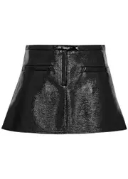 Courrèges Vinyl Mini Skirt - Black - 38 (UK10 / S) 38 (UK10 / S)