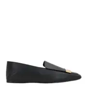 Sergio Rossi Square Toe Slip-On Loafers 38.5,38,39 Black